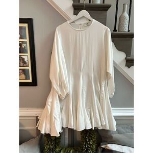 Palms Away Off White Full Skirt Swing Dress sz S EUC